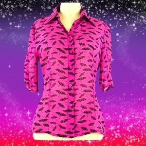 Very Batty Button-Up Top